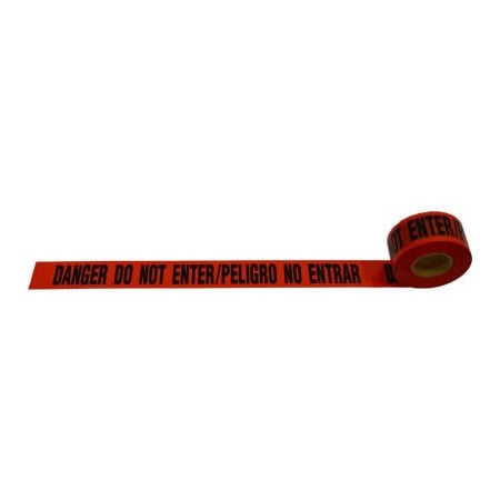 Petra Roc Inc Danger Do Not Enter / Peligro No Entrar" Barricade Tape, Red Tape/Black Print, 3" x 1000' BTBL-DANGER